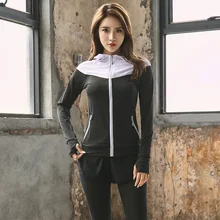 Женские куртки, новинка, длинный рукав, пальто для бега, йоги, спортзала, фитнеса, обтягивающие топы, быстросохнущие, дышащие, спортивные куртки для женщин