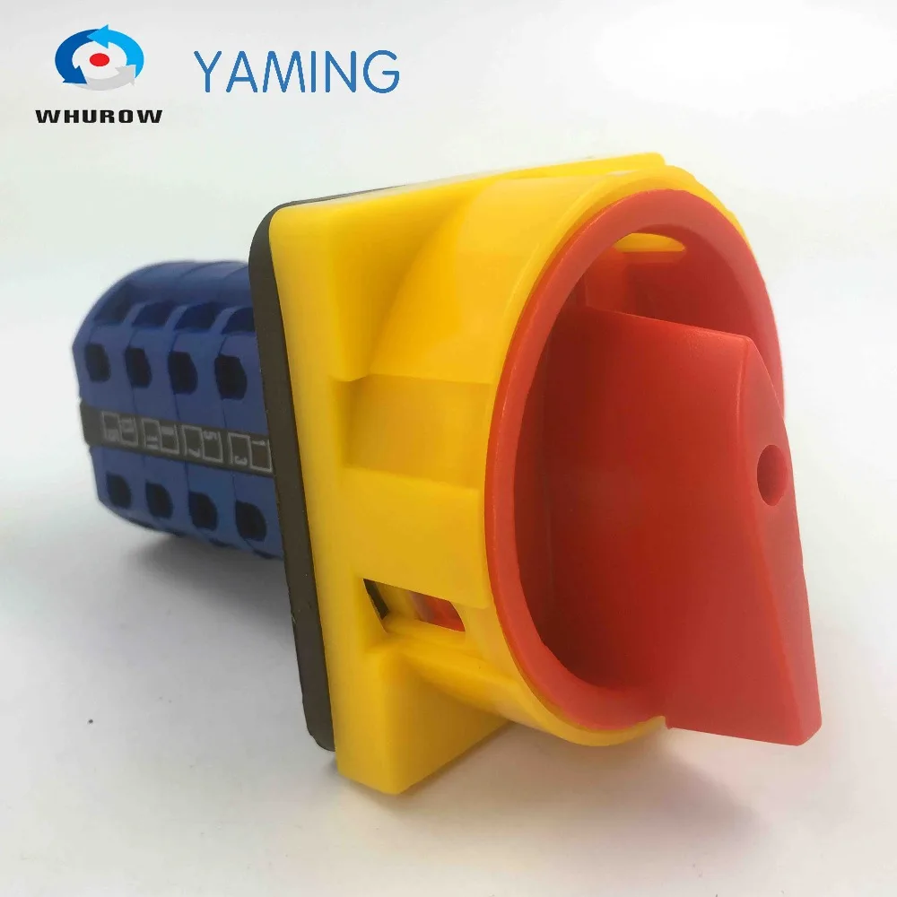 

690V 20A Padlock Rotary Cam Switch OFF-ON 2 position 4 Poles 16 terminals main switch emergency stop YMW26-20/4GS