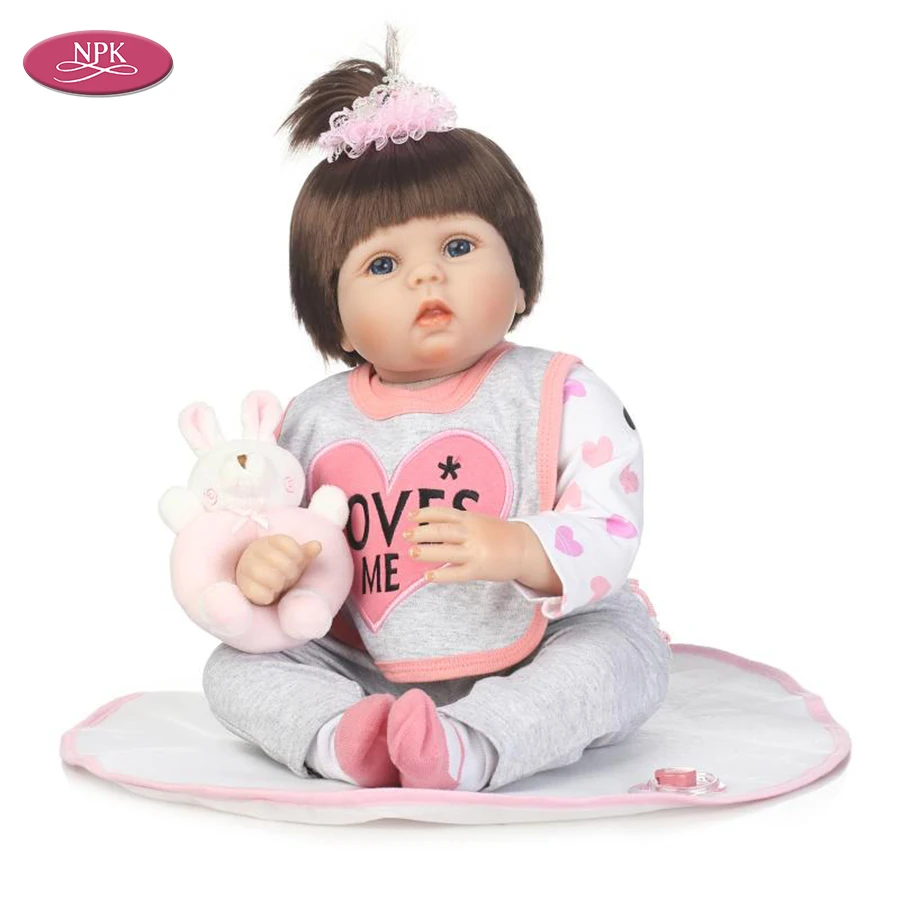 

NPK 22 inch 55CM Silicone Vinyl Lifelike Girl Real Baby Reborn Doll Realistic Girl Reborn Bebe De Menina Kid Toys Fashion Gift