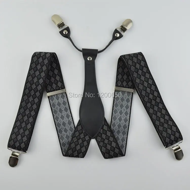 

mens /adult Adjustable elastic jacquard suspenders 4 clips trouser strap suspender striped for trousers for man 3.5 cm s11