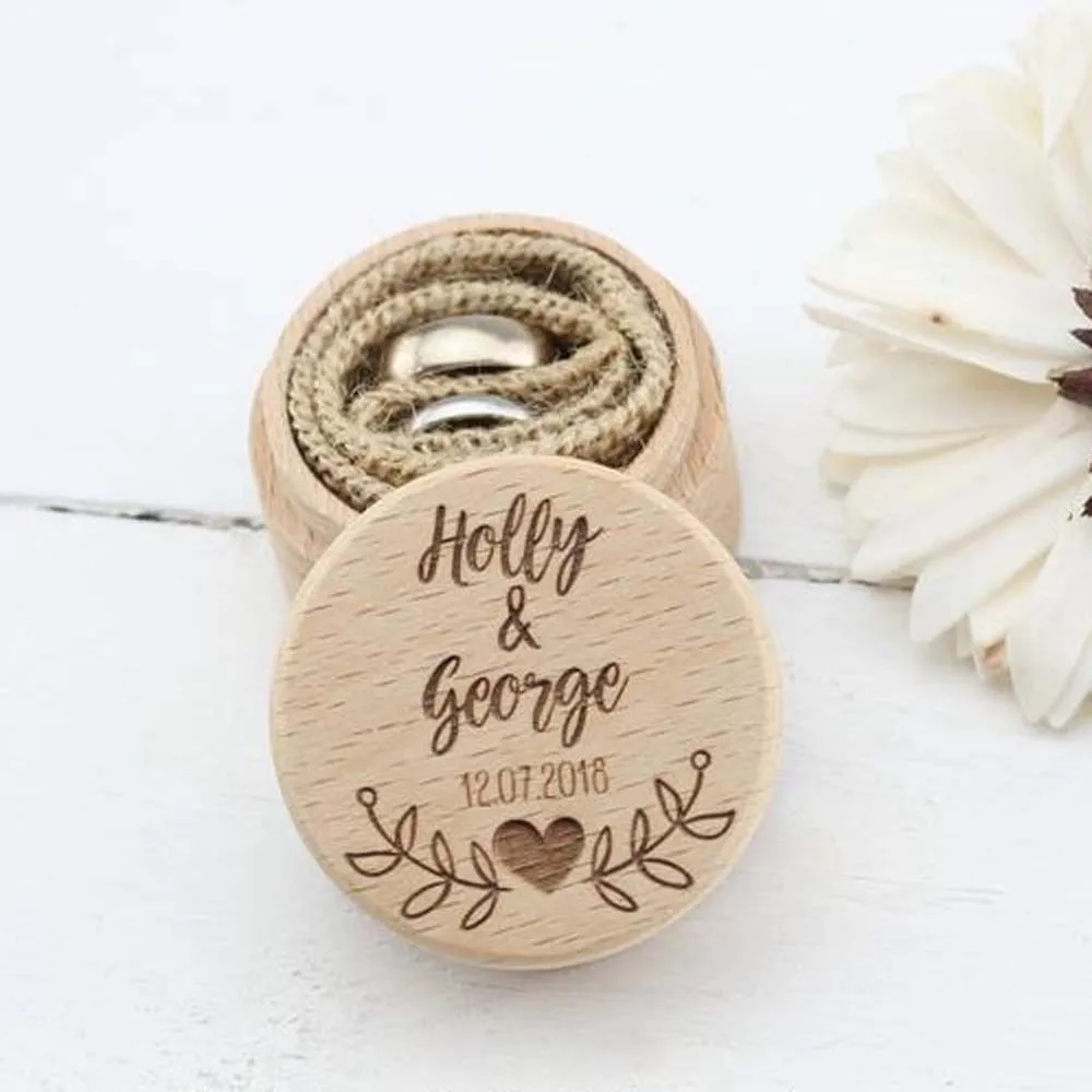 Personalised Wedding Ring Box, Custom Ring Bearer Box, Proposal Box, Engagement Ring, Wooden I Do Box, Rustic, Boho Chic box