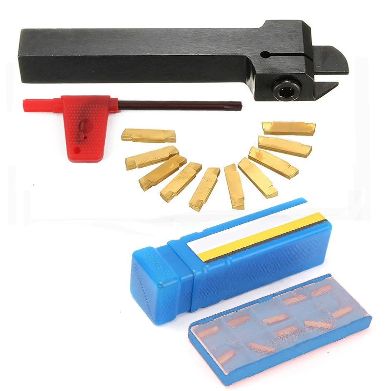 Mayitr 1pc MGEHR1212-2 Tool Holder Boring Bar with 10pcs MGMN200-G Inserts and Wrench For Lathe Turning Tools