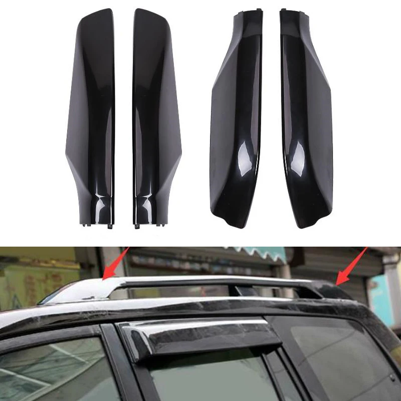 

For Toyota Land Cruiser Prado Fj120 2003 - 2009 Car Roof Rack Bar Rail End Protection Cover Shell Car Styling Accessories ABS