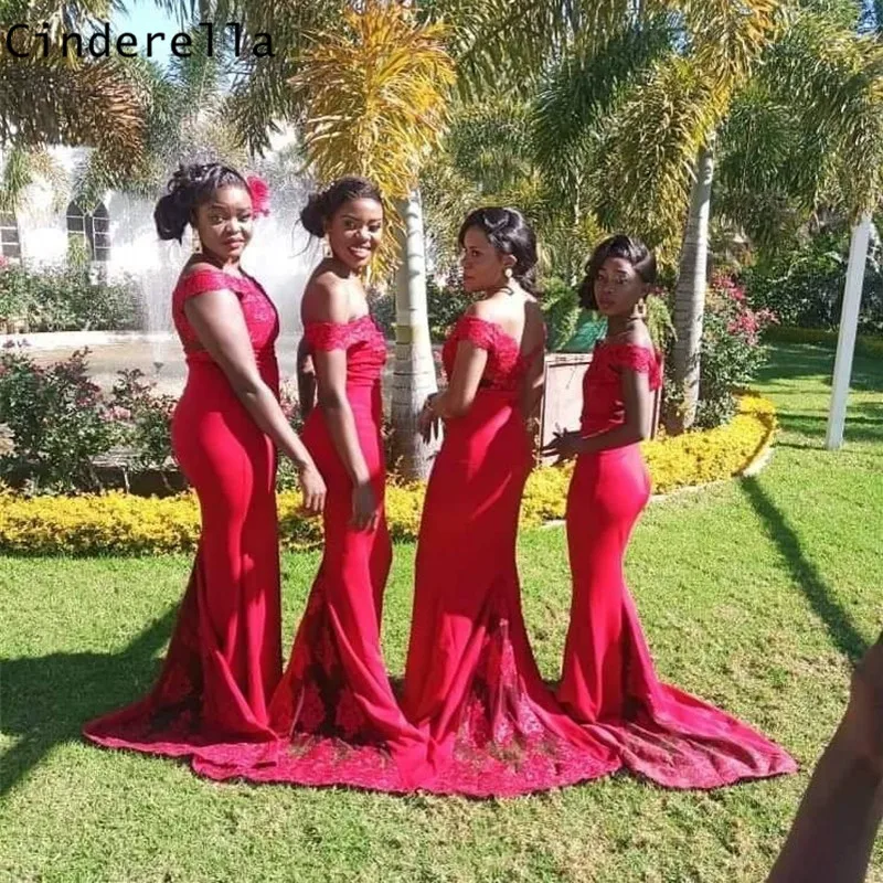 Модное атласное плиссированное платье подружки невесты в стиле русалки с v-образным вырезом и открытыми плечами, сексуальные красные