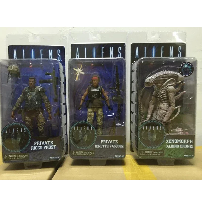 NECA foreign Series 9 Albino Xenomorph Drone in private Ricco Frost Jenet Vasquez ПВХ фигурка Коллекционная модель игрушки 7 18 см