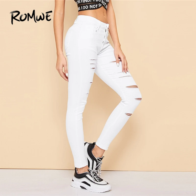 all white distressed jeans