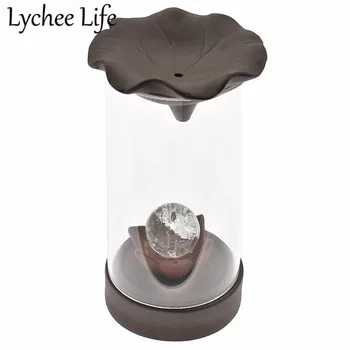 

Glass Incense Burner Shape Model Ceramic Circle Miniature Figurines Gift Modern Religious Table Home Decor Craft