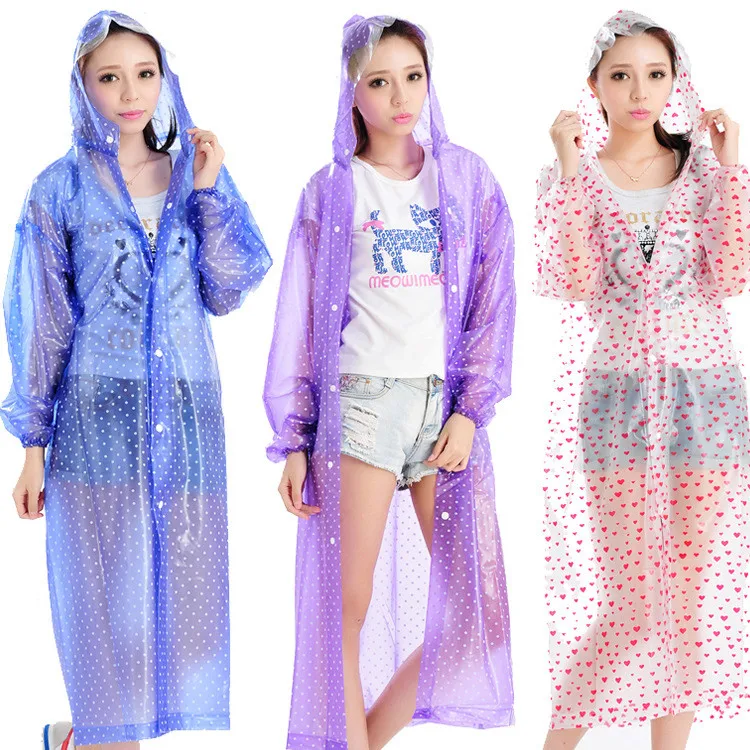 Fashion Style 6 color Sale Clear RainCoat Women Rain ponchot ...