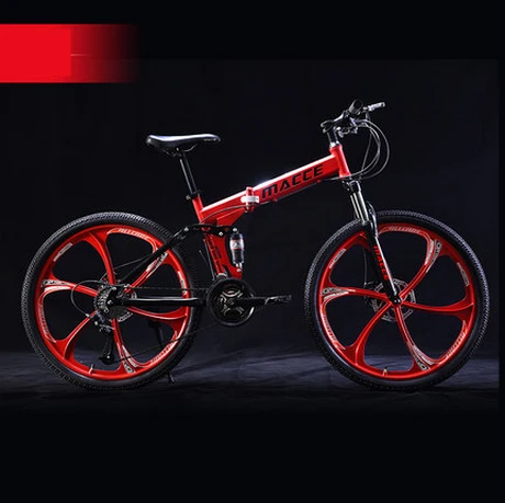 Cheap X-Front Mountain Bike 24/26 inch wheel carbon steel 21/24/27 speed outdoor downhill BTX bicicleta disc brake foldable bicycle 2