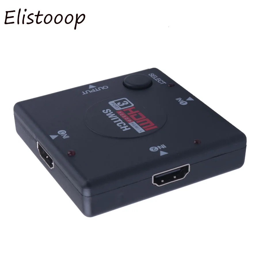 Elistooop Full HD 1080P Мини 3 портовый HDMIv1.3 порт HDMI переключатель видео сплиттер усилитель