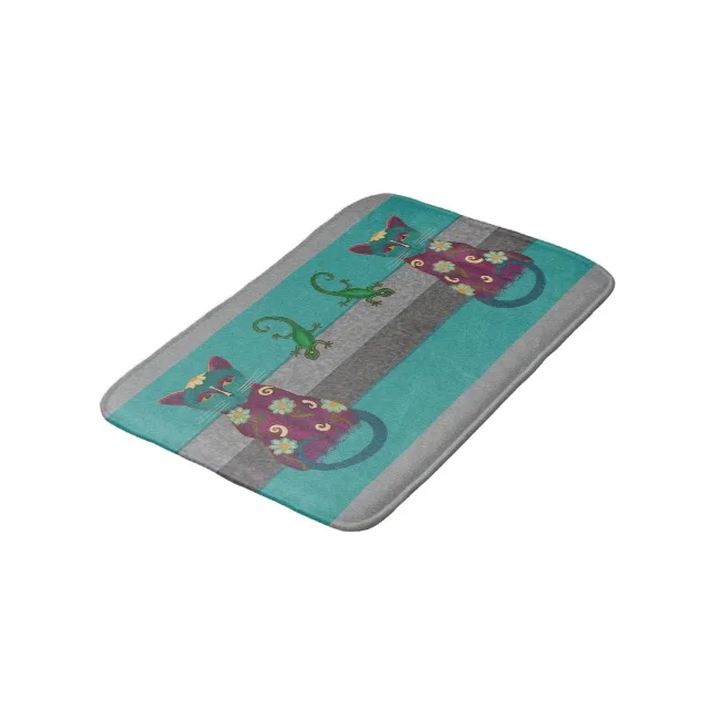 Two Cats and Two Lizards Bathroom Mat Cute Animal Kitchen Carpets Anti-Slip Carpet Mats for Stairs and Kids Room Home Decoration Two Cats and Two Lizards Bathroom Mat Cute Animal Kitchen Carpets Anti-Slip Carpet Mats for Stairs and Kids Room Home Decoration