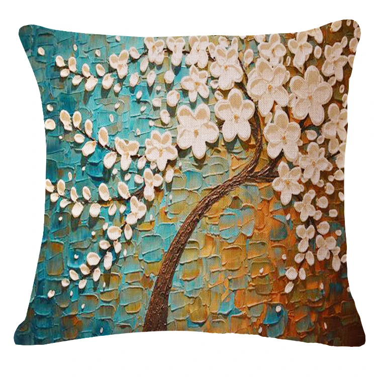 

beautiful red White scenery Cushion(No Filler) Polyester Family affection Sofa Car Seat family Home Decorative Throw Pillow