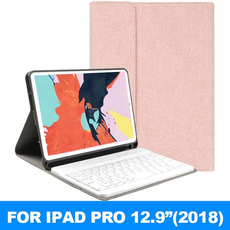 Чехол для iPad Pro 12,9, чехол для клавиатуры с карандашом, силиконовый чехол на заднюю панель, Чехол для iPad Pro 12,9 - Цвет: Pro 12.9 2018 Pink