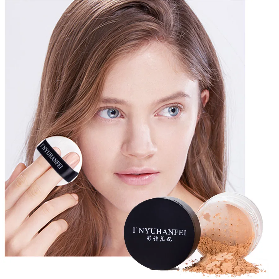 

I'NYUHANFEI 1 Set Smooth Loose Powder Face Oil-control Makeup Base Foundation Natural Finish Setting + Air cushion Cosmetic Puff