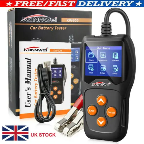 

12V Load BatteryTester Digital Car Battery Analyzer Multi Language KONNWEI KW600