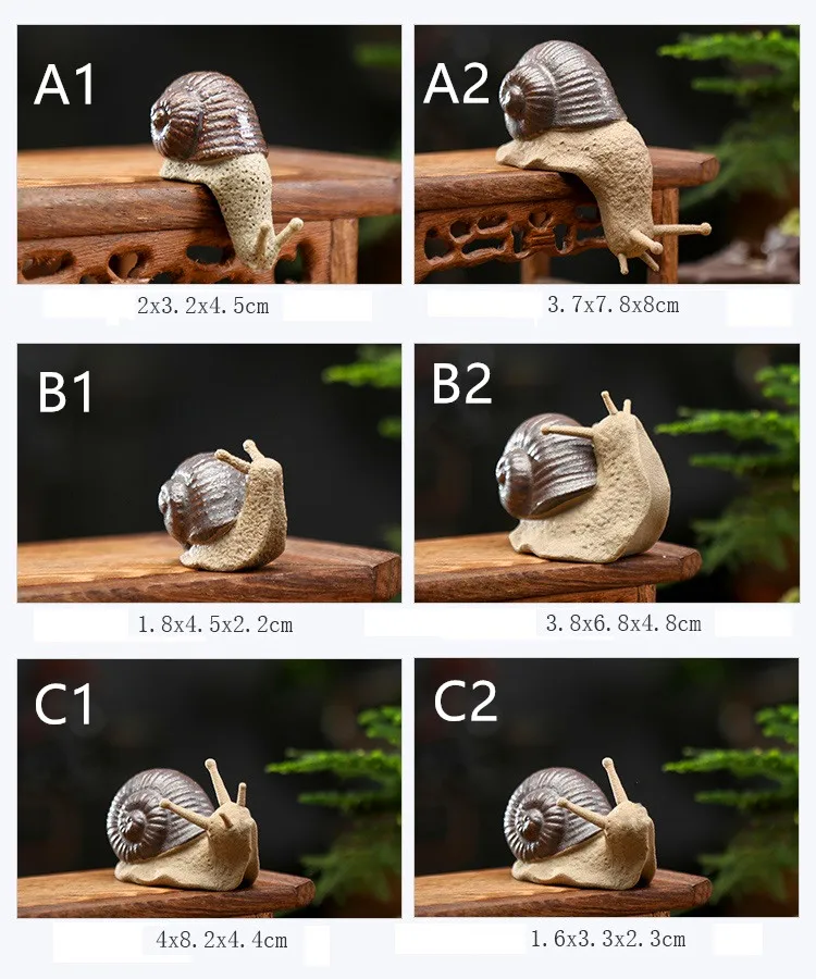 Garden Animals Ceramic Snail Bonsai Micro Landscape Garden Decoration Outdoor Potted Landscaping Decoration Garden Ornaments