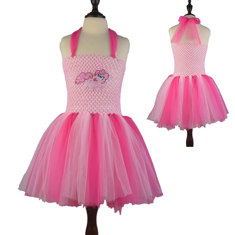 Hot Sell Flower Girls Tutu Dress Little Pony Rainbow Princess Girls Birthday Party Dresses Kids Halloween Cartoon Costume 1-12Y beautiful baby girl skirt Dresses