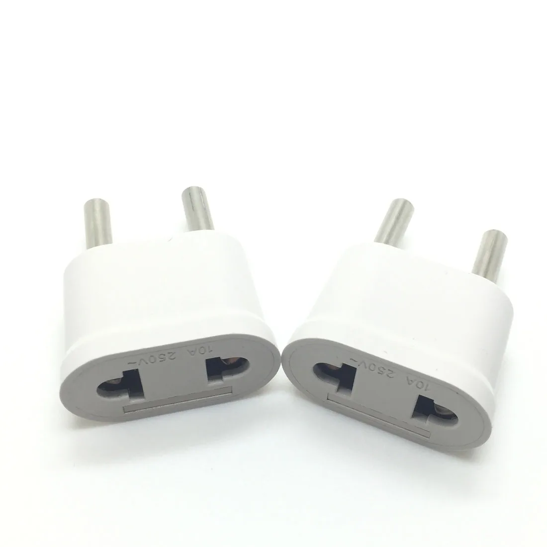 Marsnaska 2pcs US USA to EU EURO Europe Travel Power Plug Adapter Charger Converter for USA converter White