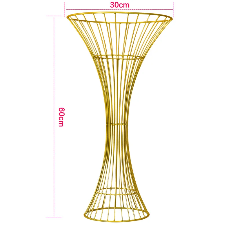 Свадебные реквизиты из кованого железа маленькие украшения на талии стол центральный цветок стенд витая дорога руководство цветок ваза золото Белый 4 шт - Цвет: Gold B