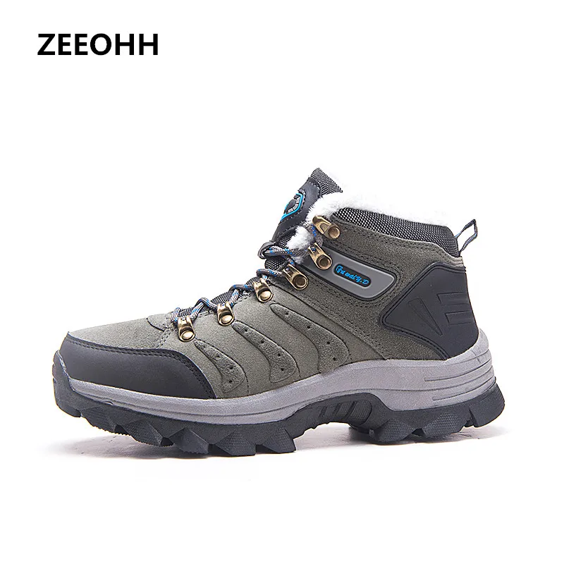 

ZEEOHH Breathable running Top Quality Outdoor Snow soft Boots Professional Athletic Sneakers anti-wear keep Warm Men shoes