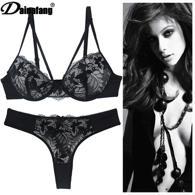  intimates Sexy B C Cup Bra Brief Set Luxury Lace Push Up Bra Set Women Underwear Set Girl brassiere