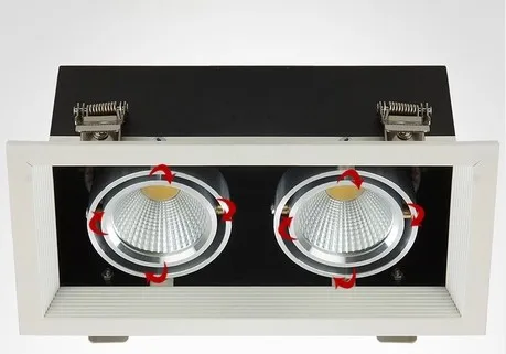 

6pcs/lot led cob down light 20w led bean pot lamp double slider 24w LED venture lamp grille lamp AC 85-265V