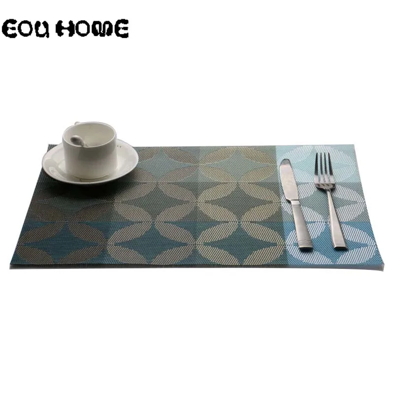 

4 Pcs/Lot PVP Placemats Kitchen Dining Table Non-slip Dish Bowl Heat Stain Resistant Tableware Decorative Floral Pattern Mats