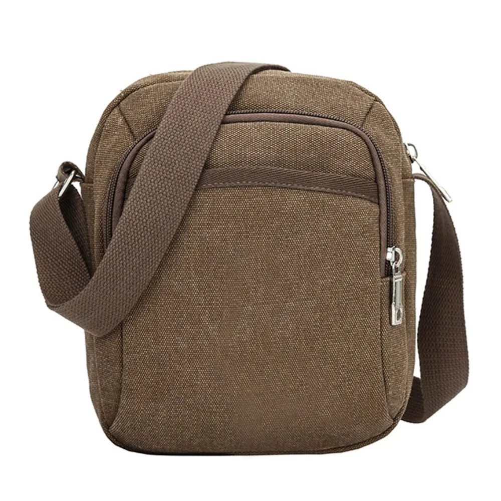 

Korean Fashion Canvas Crossbody Bag For Men Small Vintage Zipper Shoulder Messenger Bag For Boys Casual Crossbody Satchel Bag