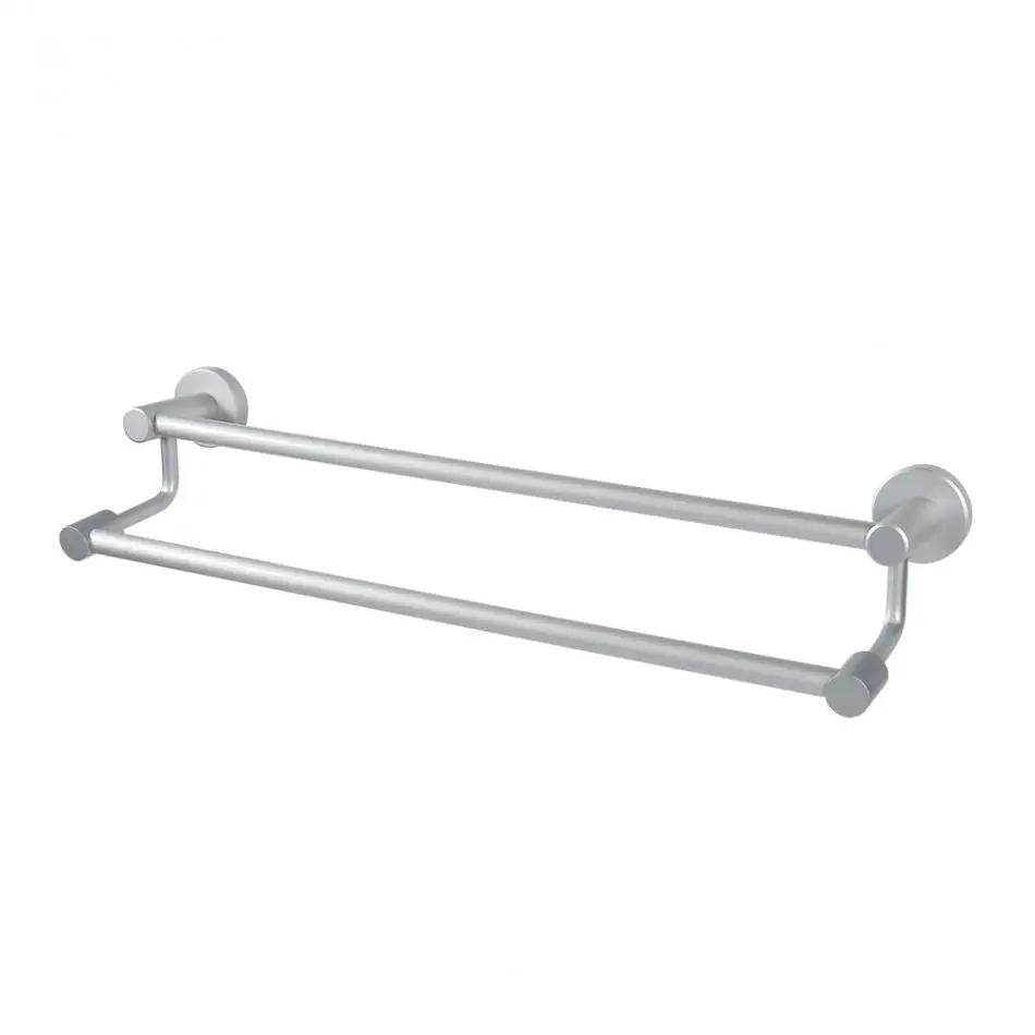 

Fdit 50cm Space Aluminum Towel Rack Double Towel Bar Holder Wall Mounted Home Bathroom Shelf Rack Towel Rail Bathroom Hardware