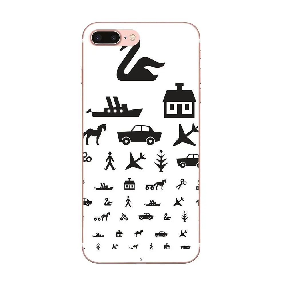 Тестовая таблица глаз для Apple iPhone 4 4S 5 5C 5S SE 6 6S 7 8 Plus X XS Max XR мягкий чехол телефона из