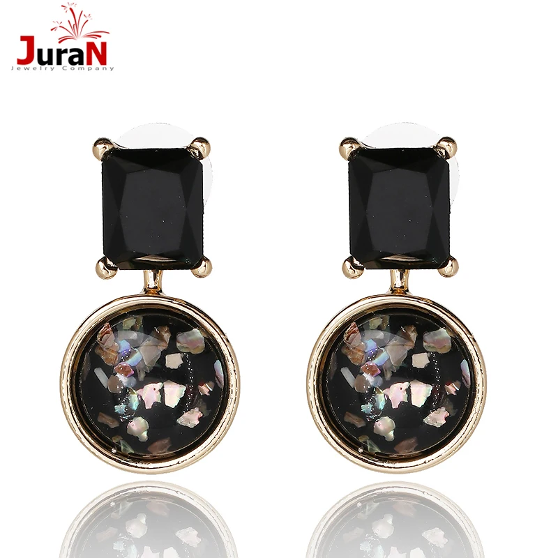 

JURAN Simple Crystal Detachable Statement Earrings 2019 New Design Round Ear Drop Earrings Trendy Jewelry Women Gift D3501 R2409