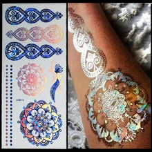 Glitter body art painting flash gold tattoo jewelry nail tools large temporary arabic Indian tattoost stickers sleeve