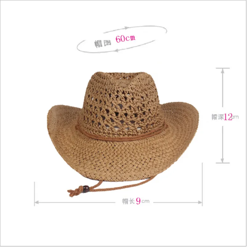 1 шт., модная ковбойская соломенная шляпа в западном стиле с широкими полями, Панама, пастушка, летняя пляжная кепка от солнца для мужчин и женщин