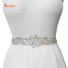 Разноцветные кристаллы блестящие свадебные ленты белый пояс женское платье аксессуары Пояс платье подружки невесты Одежда cinturon pedreria novia B07