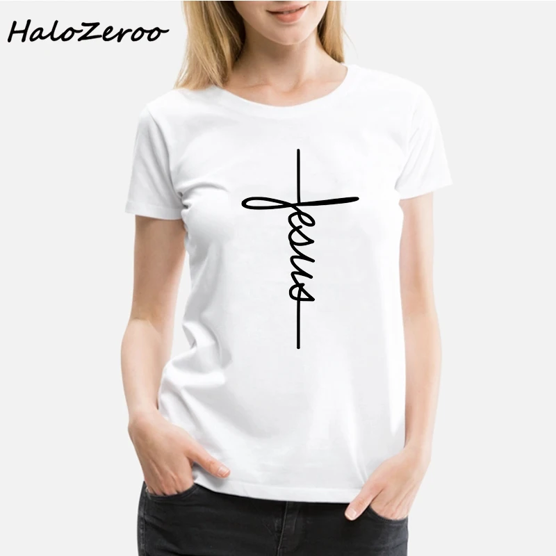 

T Shirt Faith Women Short Sleeve O-neck Funny Summer Tops Loose Fit Women Clothing Christian Casual Tee Shirt Femme