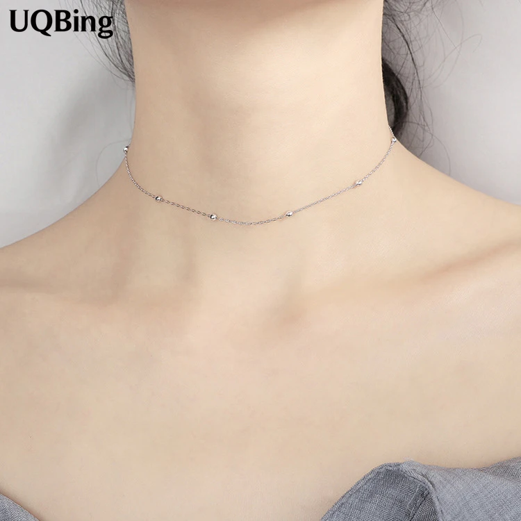 

925 Sterling Silver Short Chain Necklaces Colgante Pingente de plata
