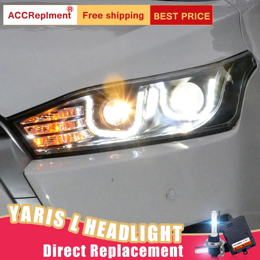 2 шт. светодиодный ные фары для Toyota YARiS L 2014 2015 Автомобильные ангельские глазки