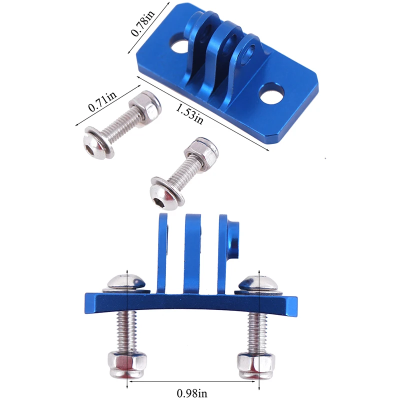 CNC Skydiving Helmet Fixed Mount Holder Adapter Mounts for GOPRO Hero 5 4 3 /yi /GitUp/SJ4000 SJ5000 SJ6000 SJcam Action Cameras