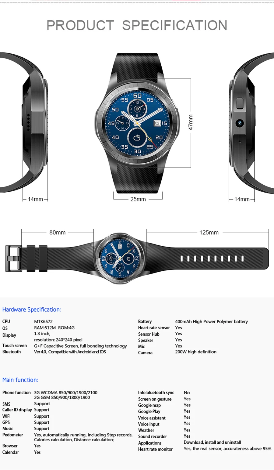 Android 5,1 smartwatch dm368 plus mtk6572 512MB+ 4GB с камерой gps 3g пульсометр vs SAMSUNG watch huawei watch k88h kw88 lem7