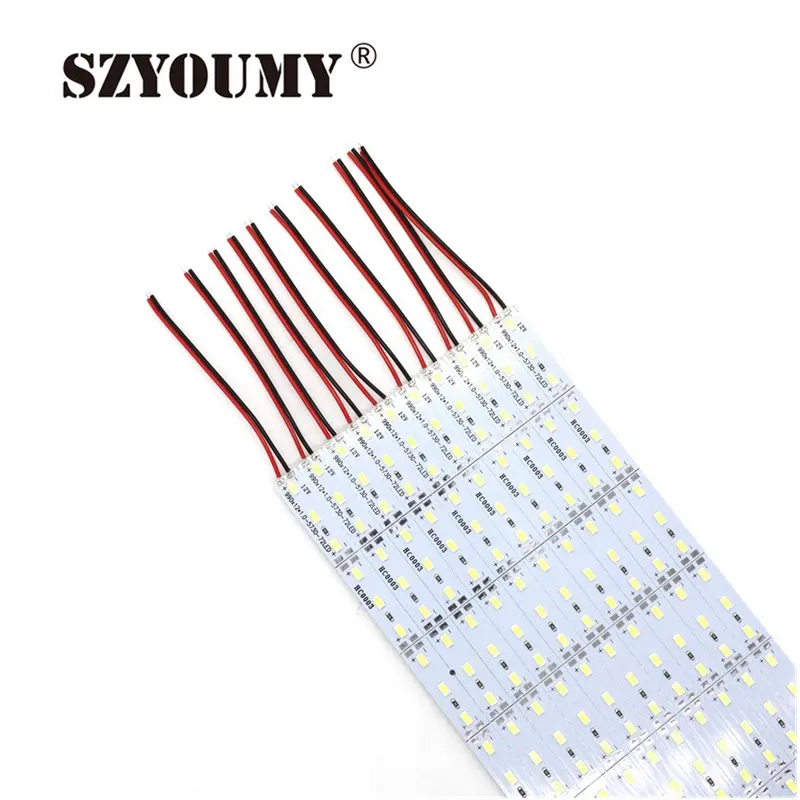 

SZYOUMY 3.28ft SMD 5630 Led Bar Aluminum PCB IP20 Non waterproof 1 Meters Led Rigid Strip 72led/m DC 12V For Showcase Decoration