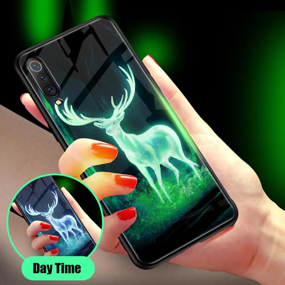 Luminous Tempered Glass Case For Xiaomi Mi 9 Soft TPU Silicone Edge Phone Cases For Xiaomi Mi 9 Mi9 6.39 Cover Xiomi Mi9 Coque   (4)