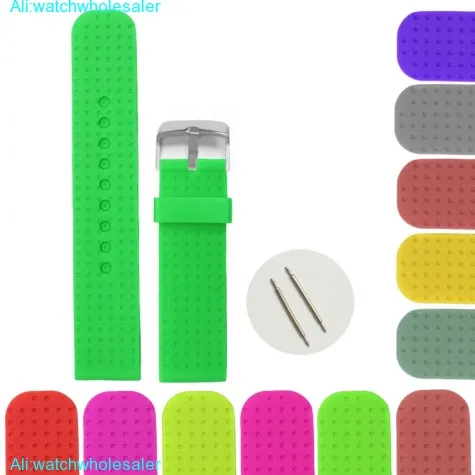 20mm Nice Aqua Color Silicone Jelly Rubber Ladies Watch Band Straps WB1053U20JB