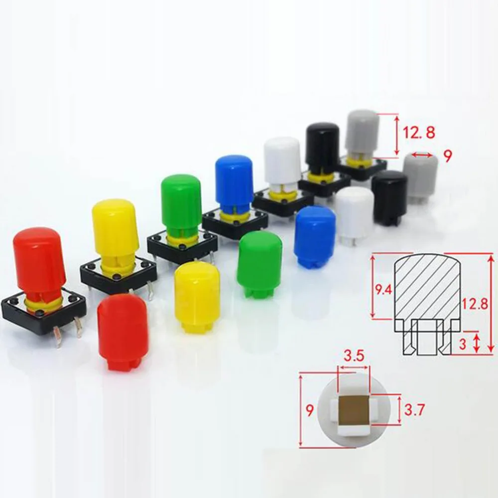 100 шт 9*12,8 мм кнопочный переключатель крышка круглая кнопка Крышка ...