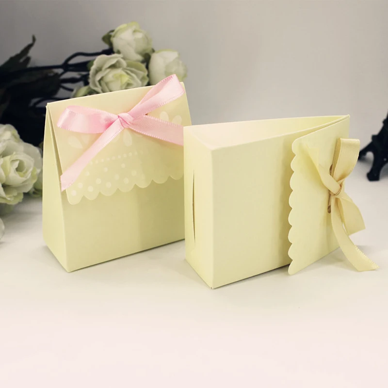 100pcs/lot Beige Cream Candy Box Wedding Favors Boxes Wedding PartyGift