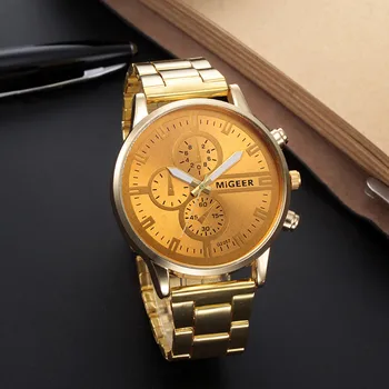 

Fashion Man Crystal Stainless Steel Analog Quartz Wrist Men's watch Wrist Party decoration suit Dress Watch gifts male man