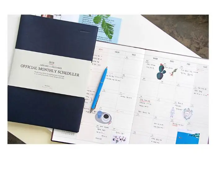 

A4 Agenda Official Monthly Scheduler 21.4*30.4cm Monthly Plan+Free Note 64P