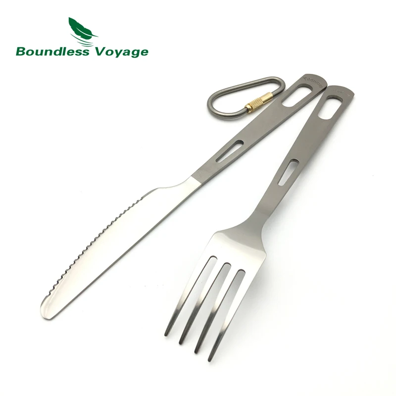 Sin Límites de viaje de titanio vajilla cuchara tenedor cuchillo Spork palillos cubiertos conjuntos para acampar al aire libre de viaje de utensilios de uso en el hogar