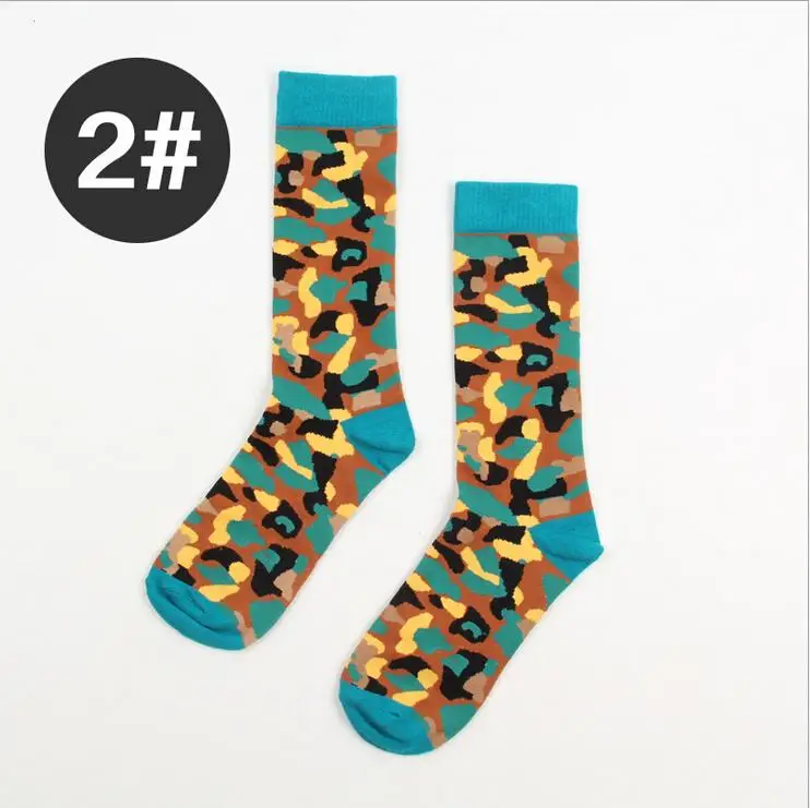 Hot sale 100 Cotton Casual Camouflage Color Over the Calf Dress Socks ...