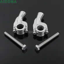 Польский зажим руля 2-5/" изогнутый ребристый руль стояки мотоцикла 7/8" или " бар Крепление зажим для Harley кафе гонщик чопперы