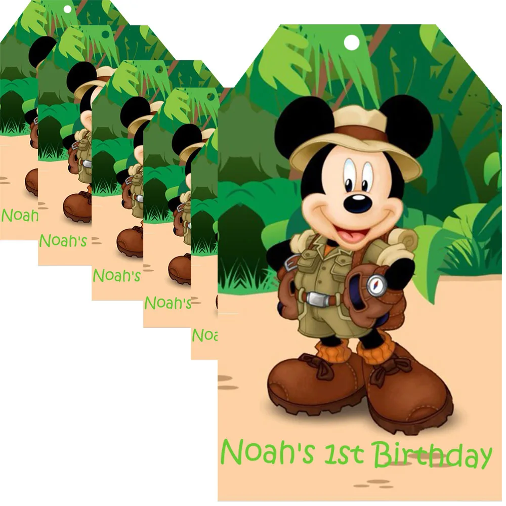 Personalized Mickey Gift Stickers Water Bottle Labels,Thank You Tags, Business Baby Shower Bridal Shower